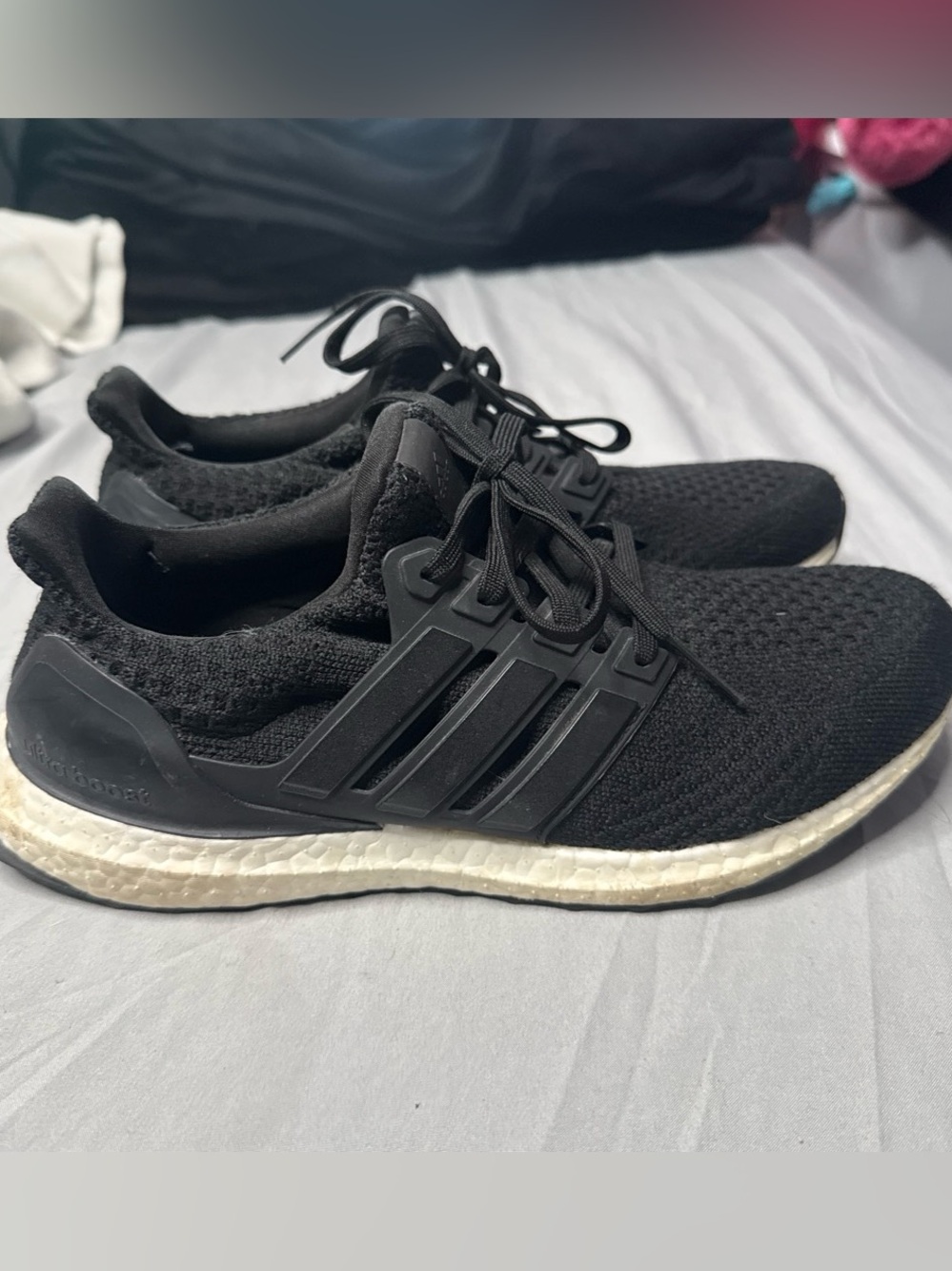 adidas Black and White Ultraboost Athletic Running Shoes